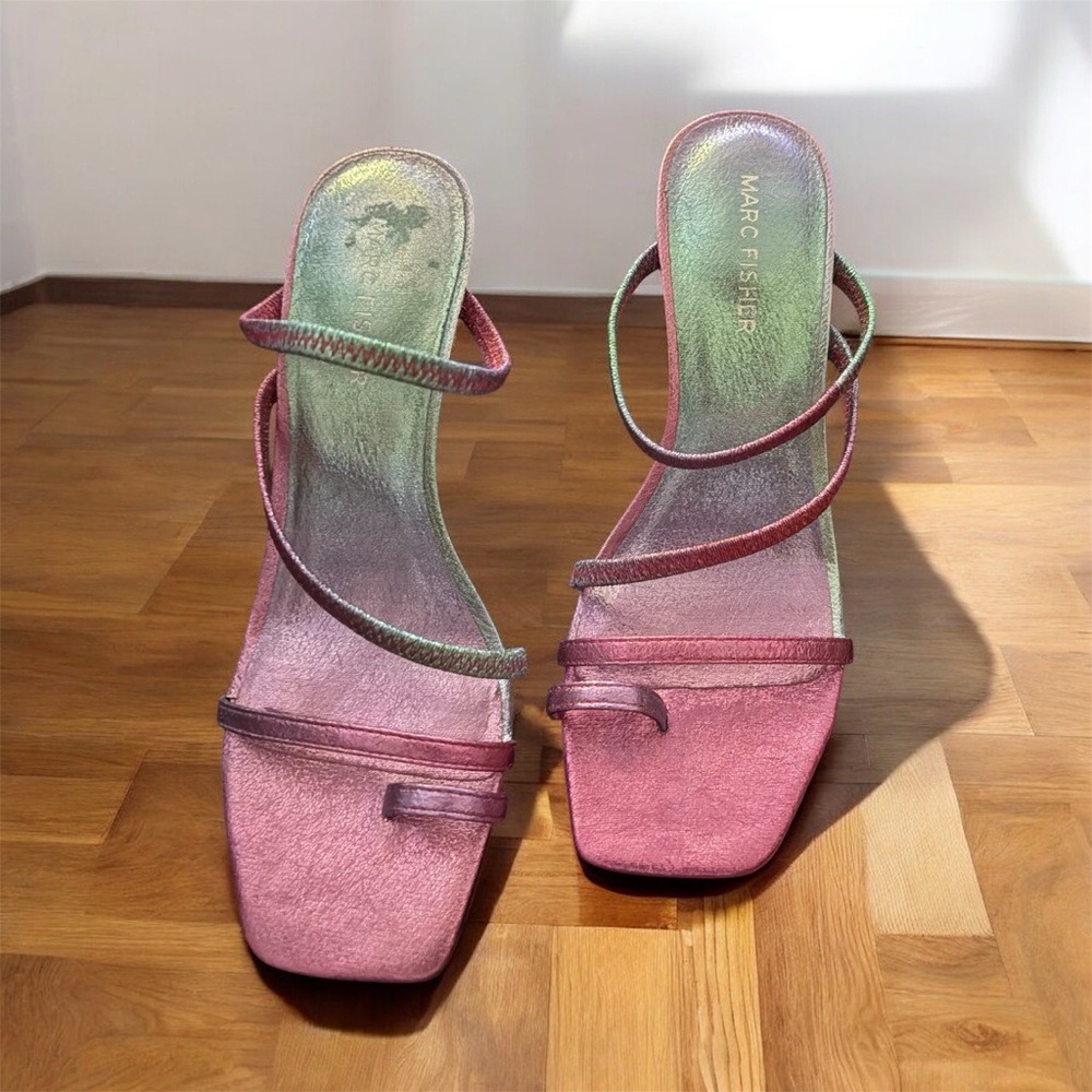 Marc Fisher Metallic Pink Strappy Heels